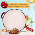 French Cast Iron Enamel Frypan Fry Pan with Free Gift Oven Glove