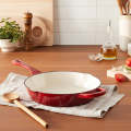French Cast Iron Enamel Frypan Fry Pan with Free Gift Oven Glove