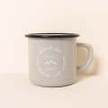 Premier Quality Color Enamel Mug 8cm Gray Decorated