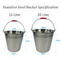 Stainless Steel Utility Bucket, Pail with Carry Handle