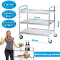 Stainless Steel 3 Tier Trolley, Utility Cart