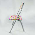 No Free Return - Steel Home Folding Chair Dotted Padded Chair