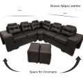 BZN Lounge Suite - Dark Brown Buffalo Suede