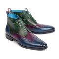 Paul Parkman Wingtip Ankle Boots Three Tone Blue Purple Green (ID#777-BLU-PRP) - EU 41 - US 8 / 8.5