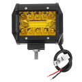 Pair DC 9-32V Yellow 4Inch Tri Row 20 LED Work Lights Bar Flood Spot Combo Lamp for Car Offroad SUV