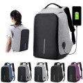 Anti-Theft Waterproof Travel Laptop Backpack - black- grey and navy blue