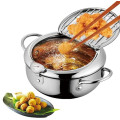 stainless steel frying pot with thermometer