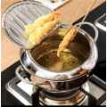 stainless steel frying pot with thermometer