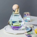 Luxury Diamond Glass Set with Wood Ball Lid