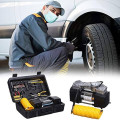 Double Cylinder Air Compressor With Emergency Tyre Repair Kit