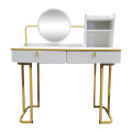 Modern White &amp; Gold 2 Drawer Dressing Table YE060106
