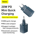 BASEUS Super Si 20W Quick Charger with 1M Type-C to Type-C Cable