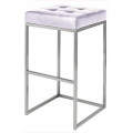SilverElegance Barstool - PU Leather Seat with Silver Frame
