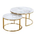 Mmilo White Art Deco Marble Coffee Table