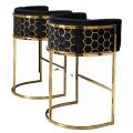 Goldglimmer Barstool Velvet Seat With Gold Frame