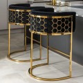 Goldglimmer Barstool Velvet Seat With Gold Frame