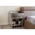 Miami Mirror Pedestal 1 Drawer With Mirror Finish