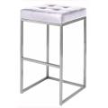 Silverelegance Barstool Pu Leather Seat With Silver Frame