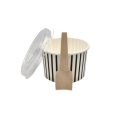 Ice Cream Tub Black Striped - 90ml - Ice Cream Scoop - 7mm - Flat Lid - 25 Pack