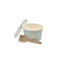 Ice Cream Tub Green Striped With 7mm Ice Cream Scoop With Flat Lid - 90ml - 25 pack