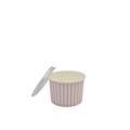 Pink Striped Ice Cream Tub 90ml with Clear Ice Cream Lid - Pack of 50