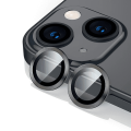 iPhone 13 Mini Metal Ring Camera Lens Tempered Glass Protector - Grey