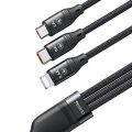 1.2m 3-in-1 Lightning, USB Type-C and Micro-USB Fast Charging Cable - CA73