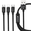 Nylon Braided 3-in-1 Lightning, Micro and Type-C Charger Cable - 1.2m - CA60