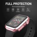Hard Case Tempered Glass Screen Protector for Apple iWatch - 44mm - Rose Gold