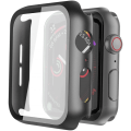 Hard Case Tempered Glass Screen Protector for Apple iWatch - 42mm - Black