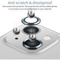 iPhone 13 Mini Metal Ring Camera Lens Tempered Glass Protector - Light Blue