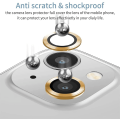iPhone 13 Metal Ring Camera Lens Tempered Glass Protector - Gold