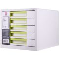 DELI RIO File Cabinet With 5 Drawers - White and Green - Z01053