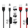 XO 3in1 Magnetic Braided Data Cable 1M Fast Charge Charging Cable - NB128 - Red