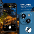 iPhone 13 Mini Metal Ring Camera Lens Tempered Glass Protector - Blue