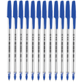 DELI Think Ball Point Bullet Tip Pen 1mm - Blue - Set of 12 - Q3-BL