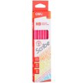 Deli Scribe HB Graphite Pencil With Eraser - Set of 72 - U50800 - Pink