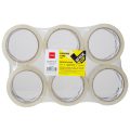 Deli Crystal Clear Low Noise Packaging Tape - Set of 6 Rolls - 37661