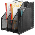 DELI Three Compartment Magazine Mesh Case Holder - Black - 9197