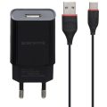 Borofone BA20A EU USB Adapter and USB Type-C Charging and Data Cable - 1m