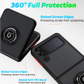 Shadow Ring Holder Kickstand Magnetic Protective Case for Samsung Z Flip 3 5G - Red, Black