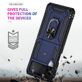 Ring Holder Kickstand Magnetic Armour Case for Samsung Z Flip 3 5G - Blue