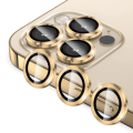 iPhone 12 Pro Max Metal Ring Camera Lens Tempered Glass Protector - Gold