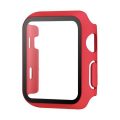 Hard Case Tempered Glass Screen Protector for Apple iWatch - 38mm - Red