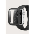 Hard Case Screen Protector and Silicone Strap compatible with Apple iWatch Series 7 - 45mm - Black