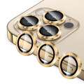 iPhone 13 Pro Metal Ring Camera Lens Tempered Glass Protector - Gold
