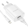 Borofone Single Port Quick Charger Set With Lightning Cable - BN1