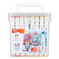 Deli 48 Piece Double-Sided Sketch Markers - 70801-48