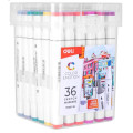 Deli 36 Piece Double-Sided Sketch Markers - 70801-36