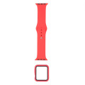 Hard Case Screen Protector and Silicone Strap compatible with Apple iWatch - 42mm - Red